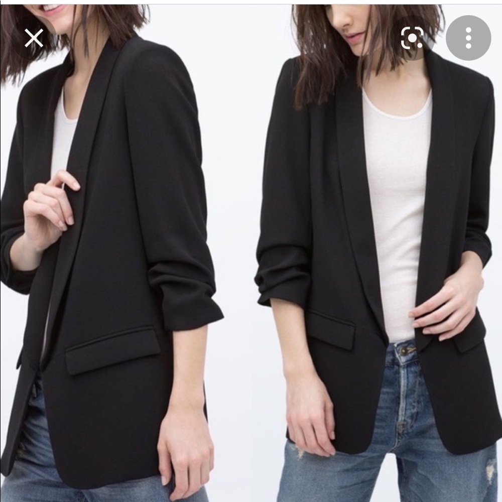 Zara Black Open-Front Blazer